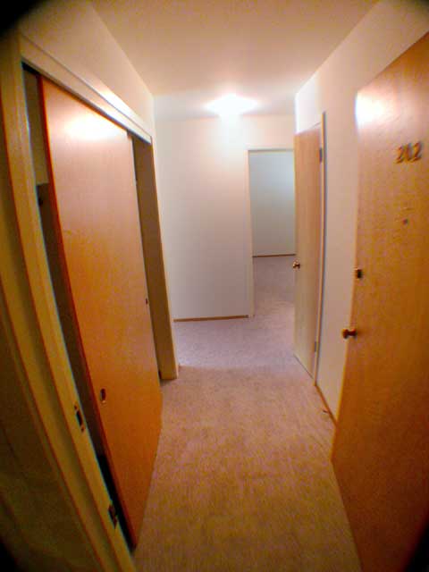 Entryway with two closets