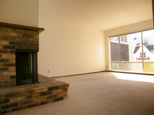 Living room with fireplace