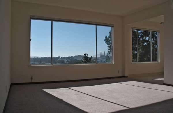 Living room with views to the north and west